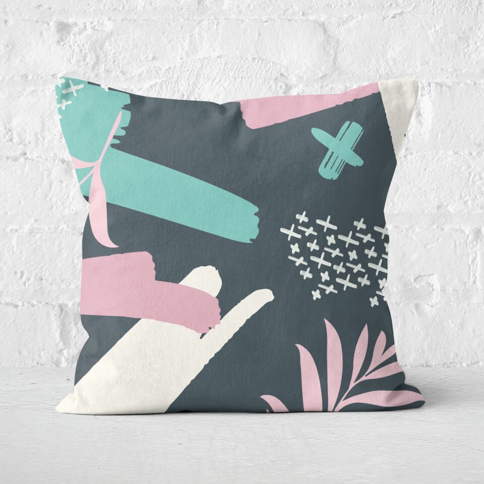 Dark Botanical Square Cushion