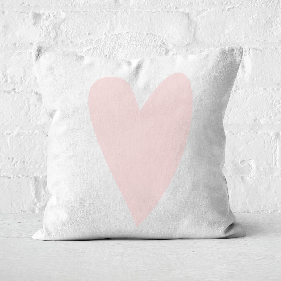 Light Pink Heart Square Cushion