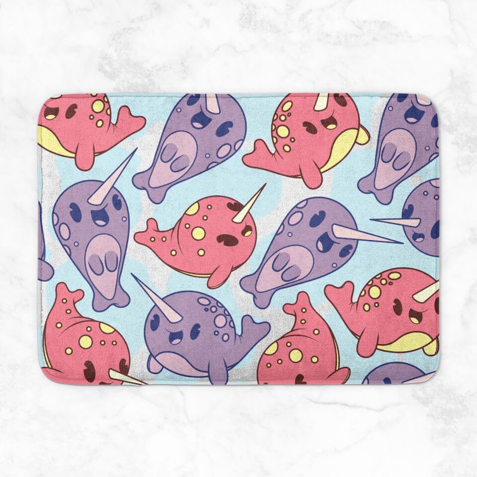 Narwhal Pattern Bath Mat