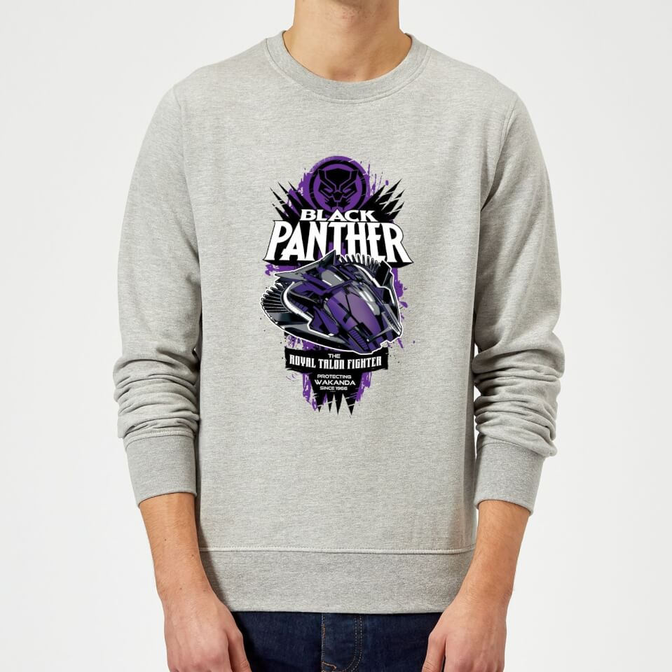 Marvel Black Panther The Royal Talon Fighter Badge Sweatshirt - Grey
