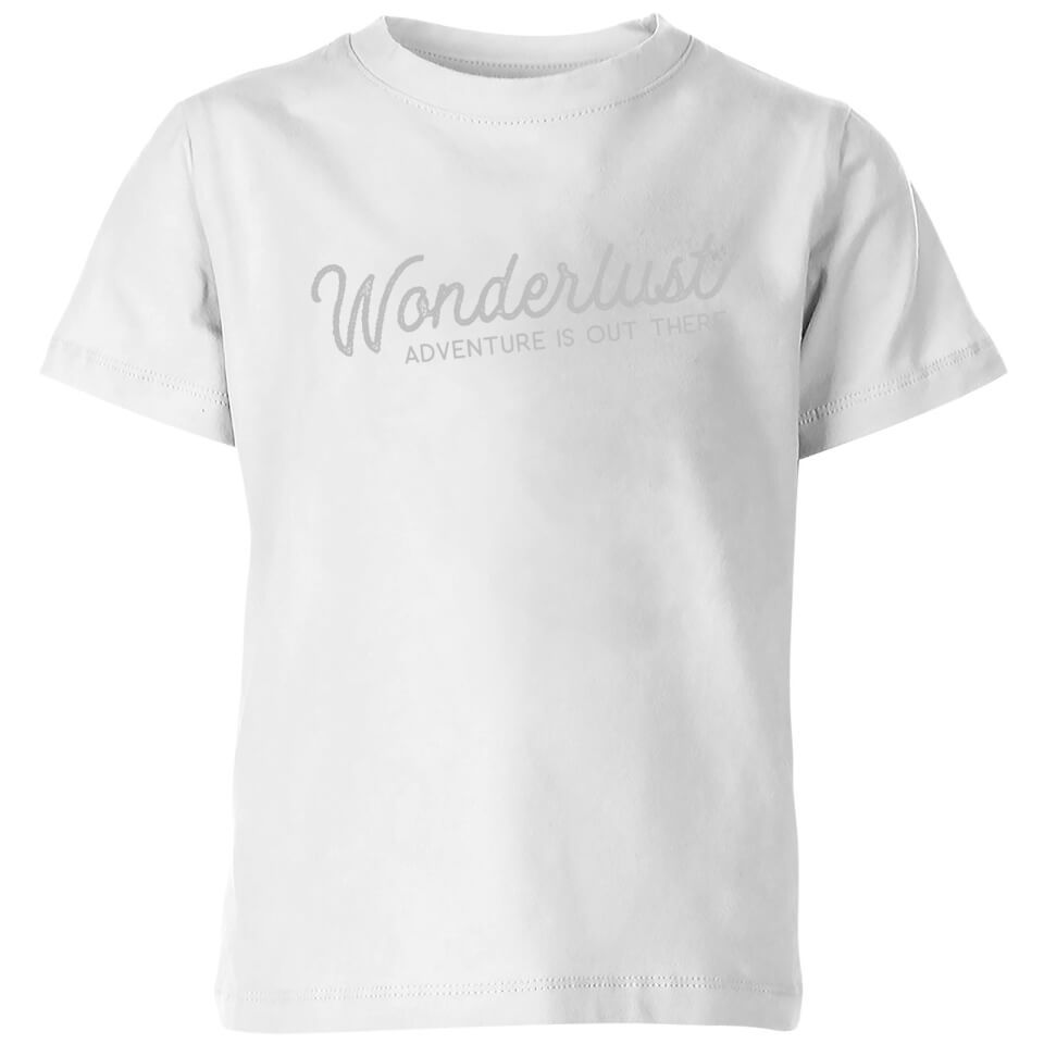 Wonderlust Adventure Is Out There Text Kids' T-Shirt - White