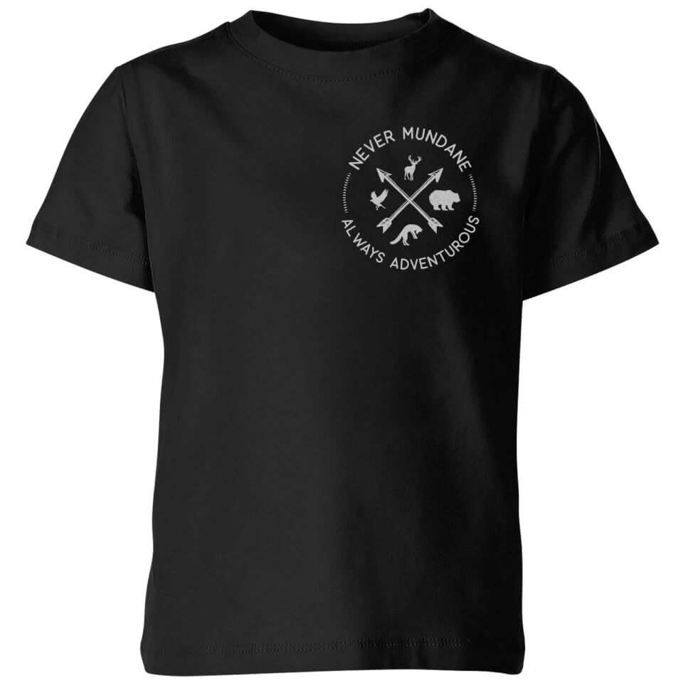 Never Mundane Pocket Print Kids' T-Shirt - Black