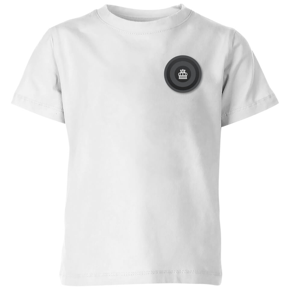 Black Checker Pocket Print Kids' T-Shirt - White