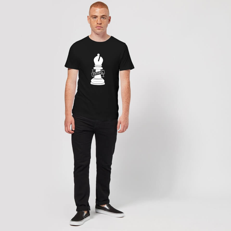 Bishop Chess Piece Faithful Men's T-Shirt - Black 1