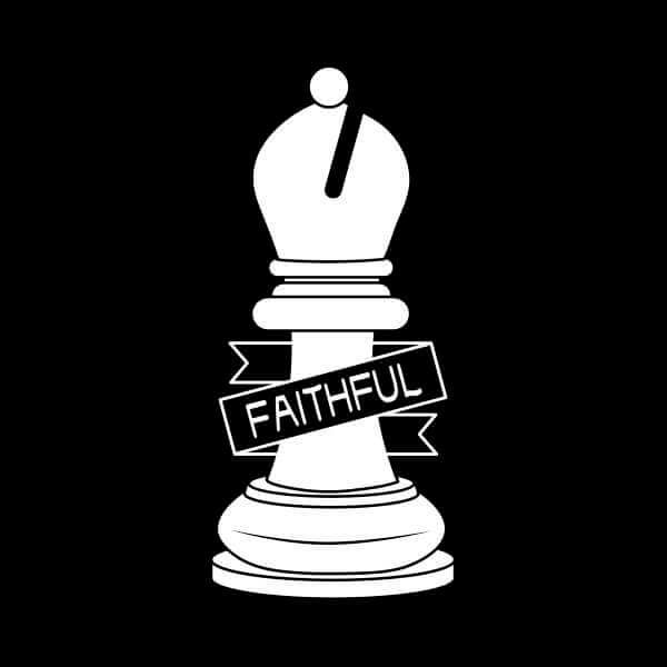 Bishop Chess Piece Faithful Men's T-Shirt - Black 0