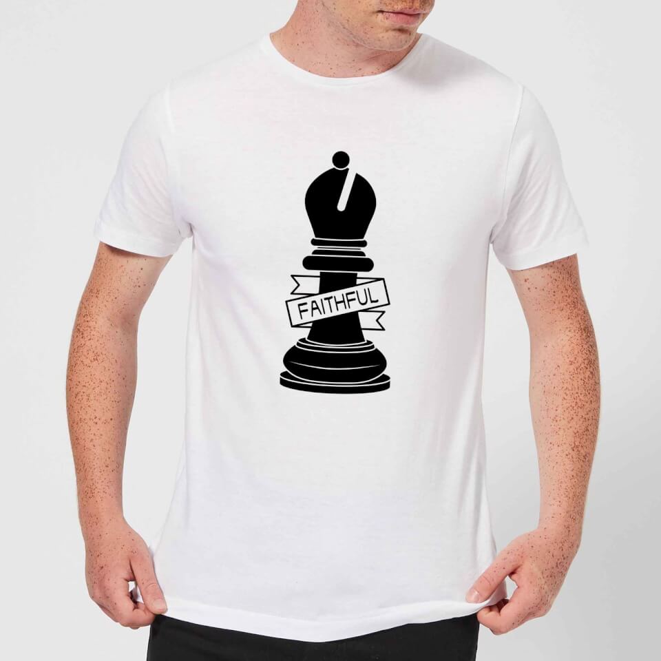Bishop Chess Piece Faithful Men's T-Shirt - White