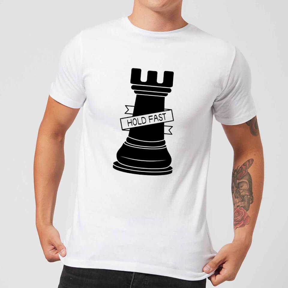 Rook Chess Piece Hold Fast Men's T-Shirt - White