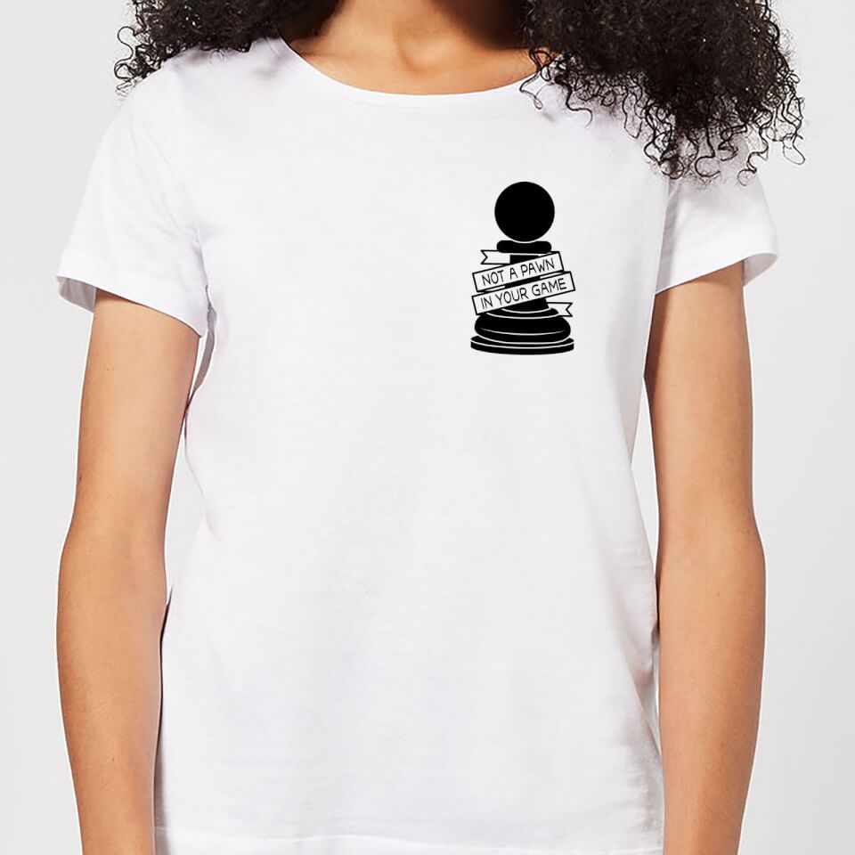 Pawn Chess Piece Pocket Print Women's T-Shirt - White