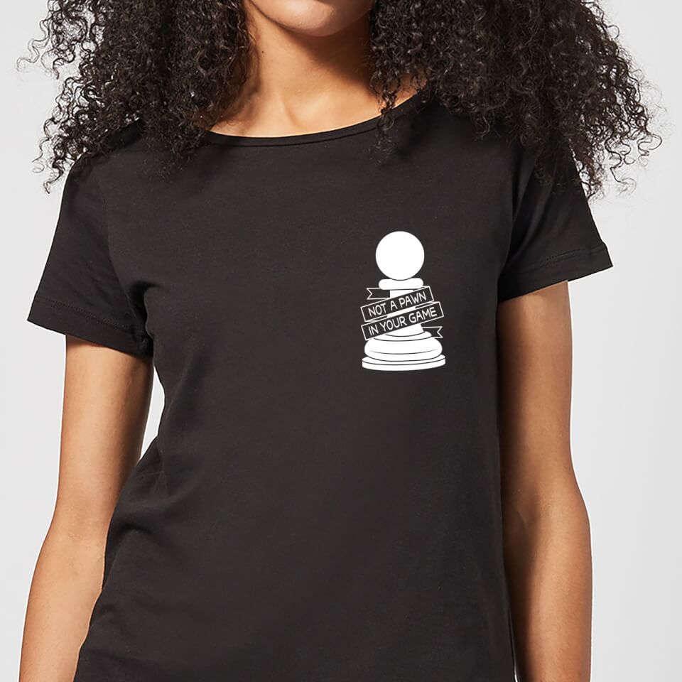 Not A Pawn In Your Game Pocket Print Women's T-Shirt - Black