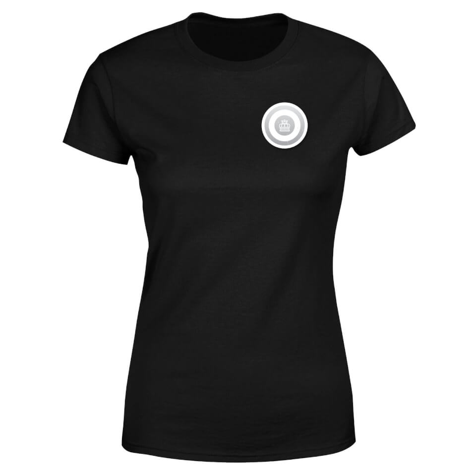 White Checker Pocket Print Women's T-Shirt - Black 3