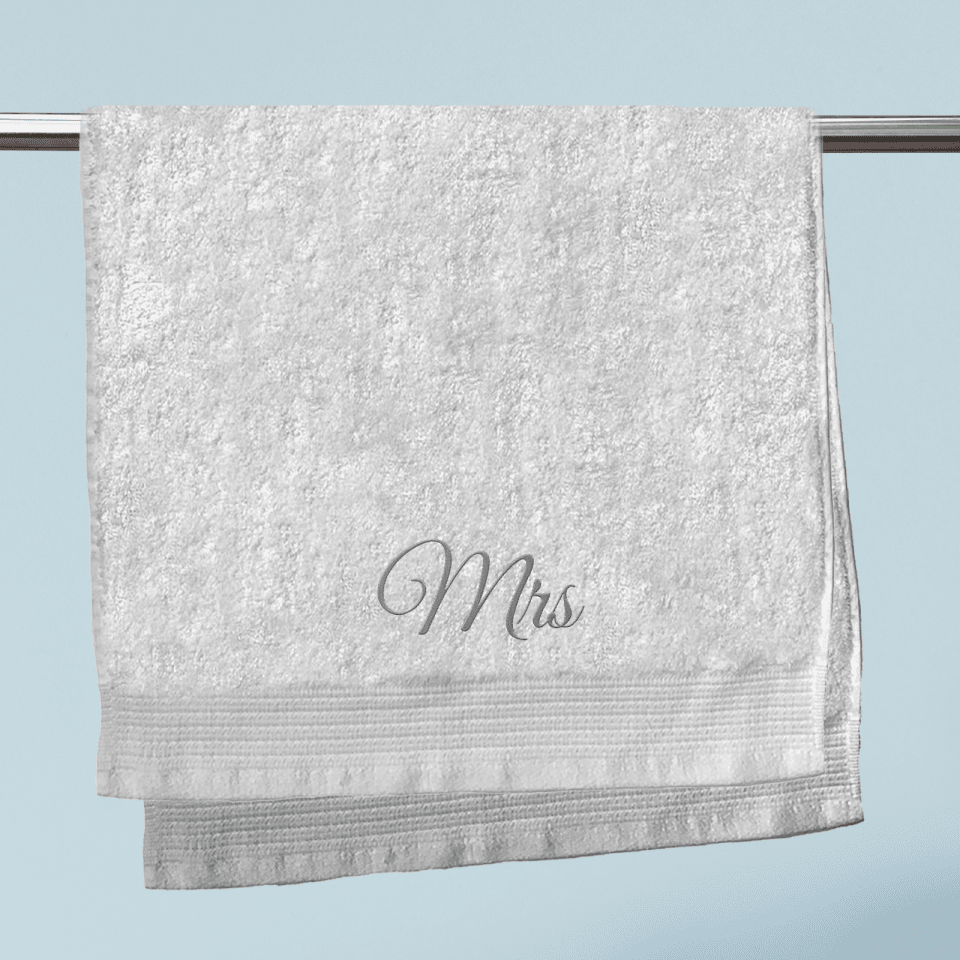 Mrs Embroidered Hand Towel