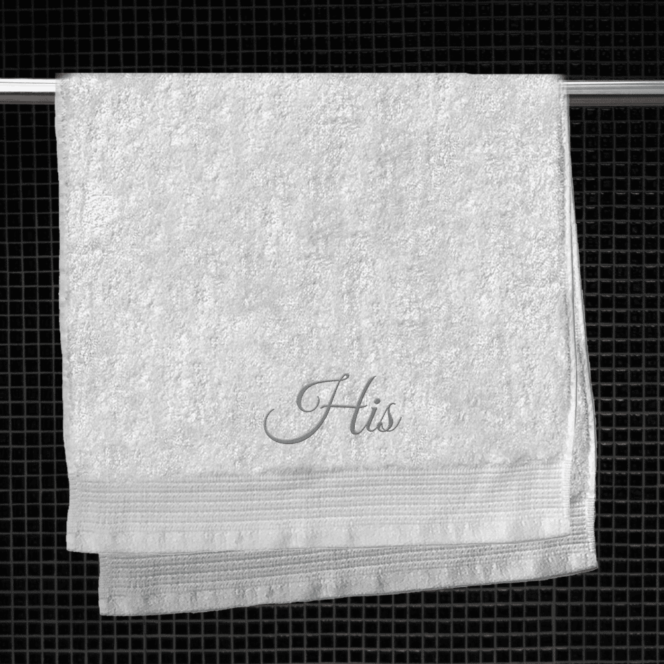 His Embroidered Hand Towel