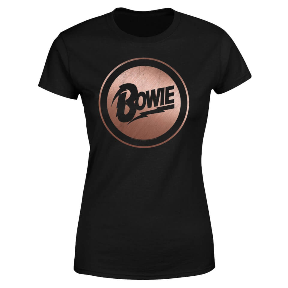 David Bowie Rose Gold Badge Women's T-Shirt - Black 3