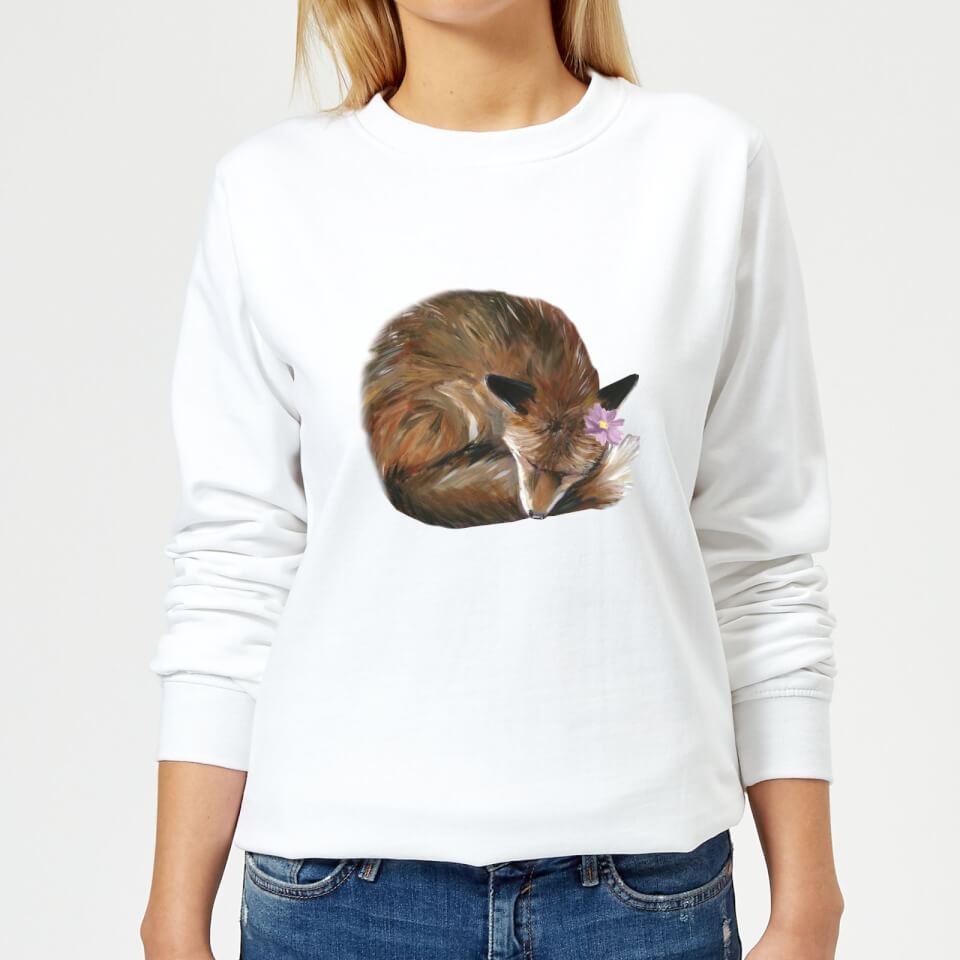 Curled Up Vixen Women's Sweatshirt - White