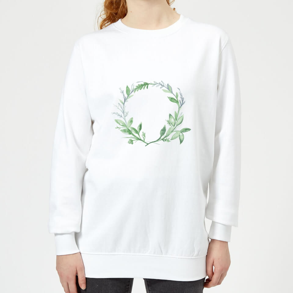 Green Leaf Reef Women's Sweatshirt - White