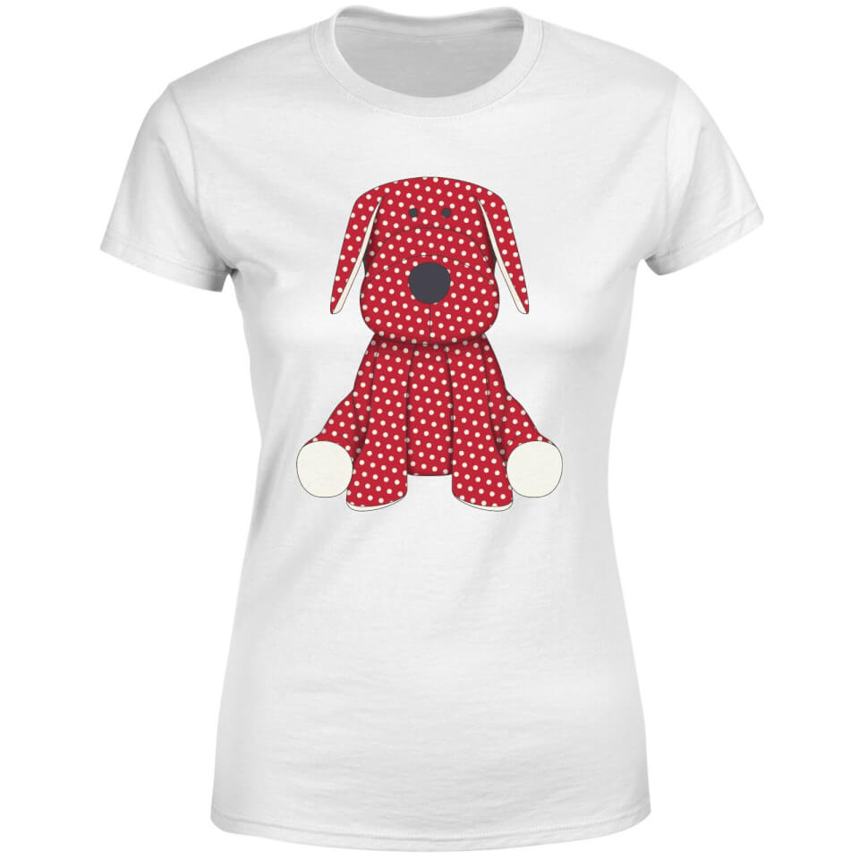Candlelight Red Polka Dot Dog Teddy Women's T-Shirt - White 3