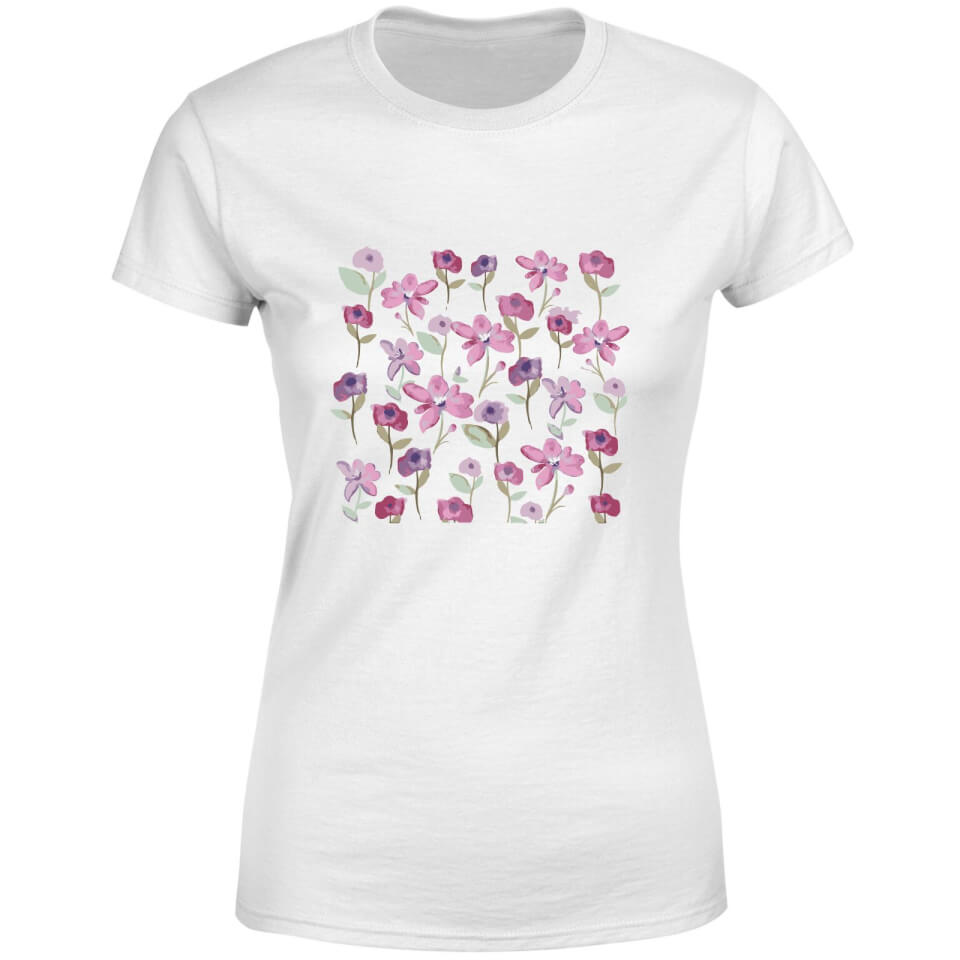 Candlelight Spring Flower Bed Women's T-Shirt - White 3