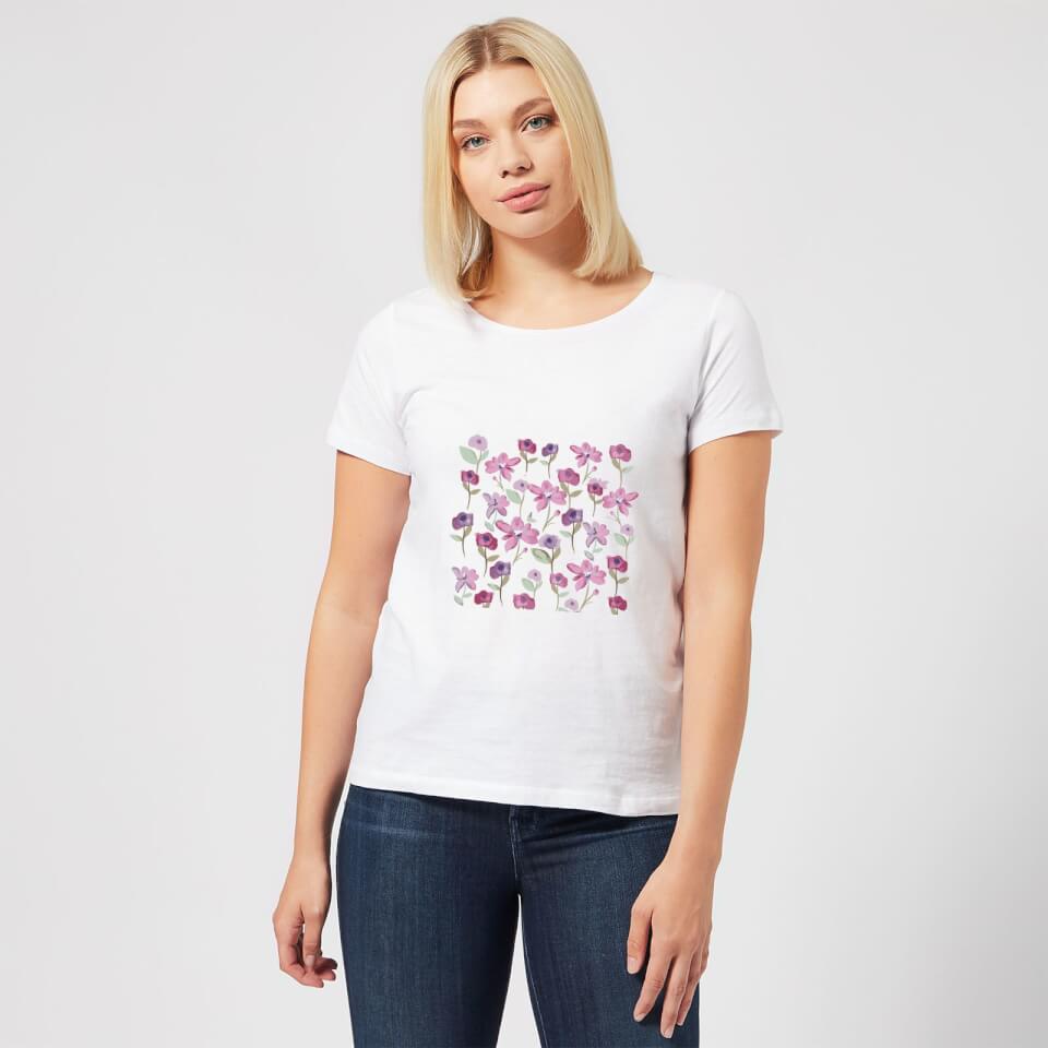 Candlelight Spring Flower Bed Women's T-Shirt - White 1