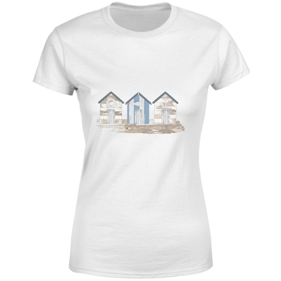 Candlelight Wooden Beach Hut Women's T-Shirt - White 3