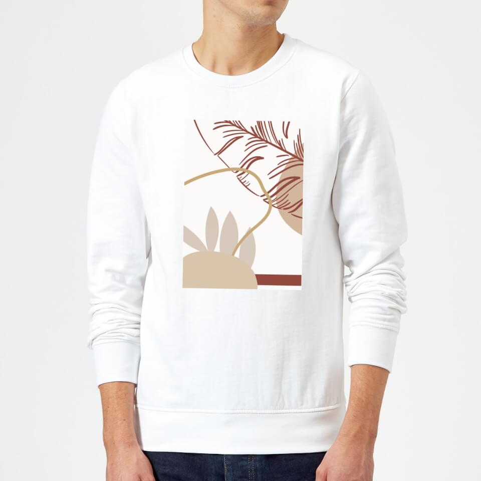 Candlelight Decorative Leaf Print Sweatshirt - White