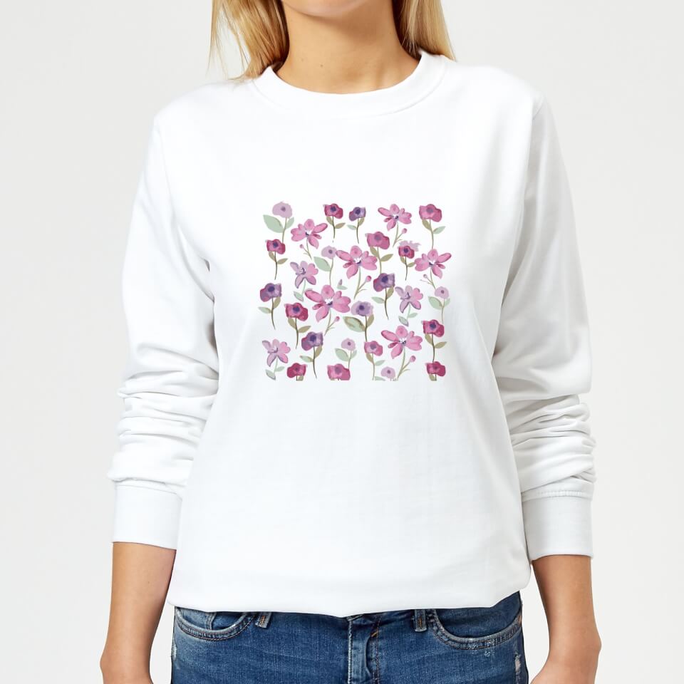 Candlelight Spring Flower Bed Women's Sweatshirt - White