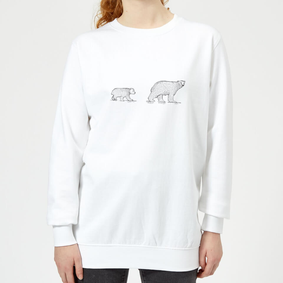 Candlelight Mum And Cub Polar Bear Women's Sweatshirt - White