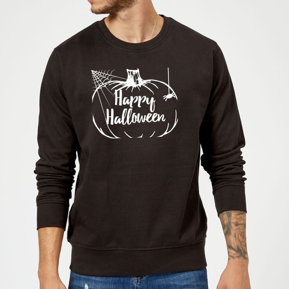 Happy Halloween Pumpkin Sweatshirt - Black
