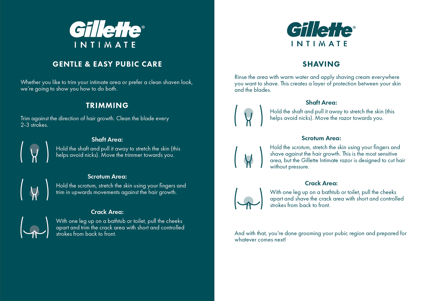 How to use Gillette INTIMATE for wet and dry pubic care