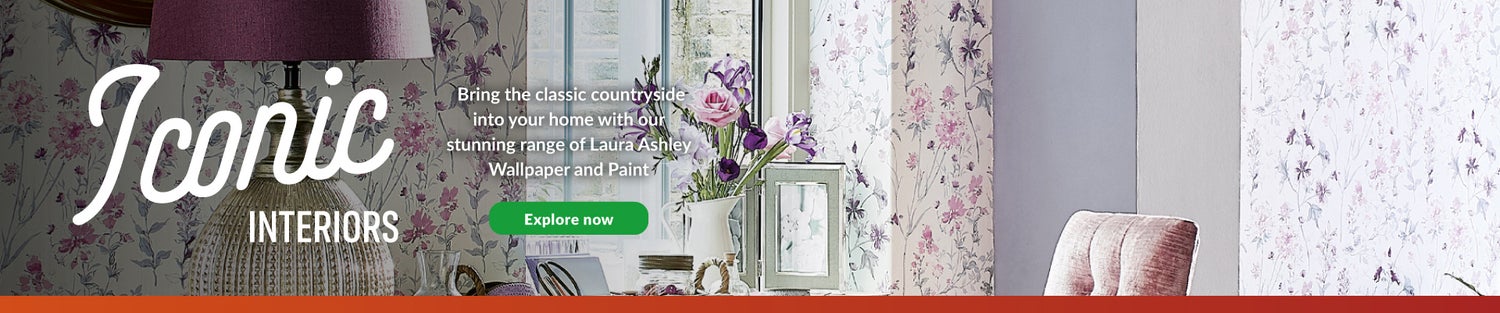 Iconic interiors - bring the classic countryside into your home with our stunning range of Laura Ashley wallpaper and paint. Explore Now