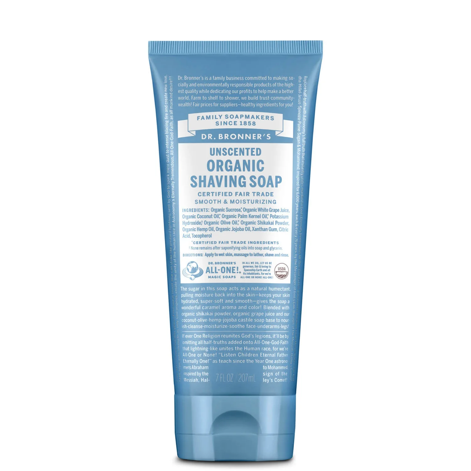 Dr. Bronner Organic Unscented Shaving Gel (207ml)