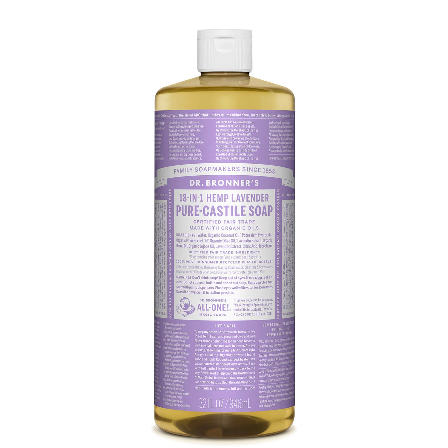 Dr. Bronner Organic Lavender Castilla flytende Soap (945 ml)