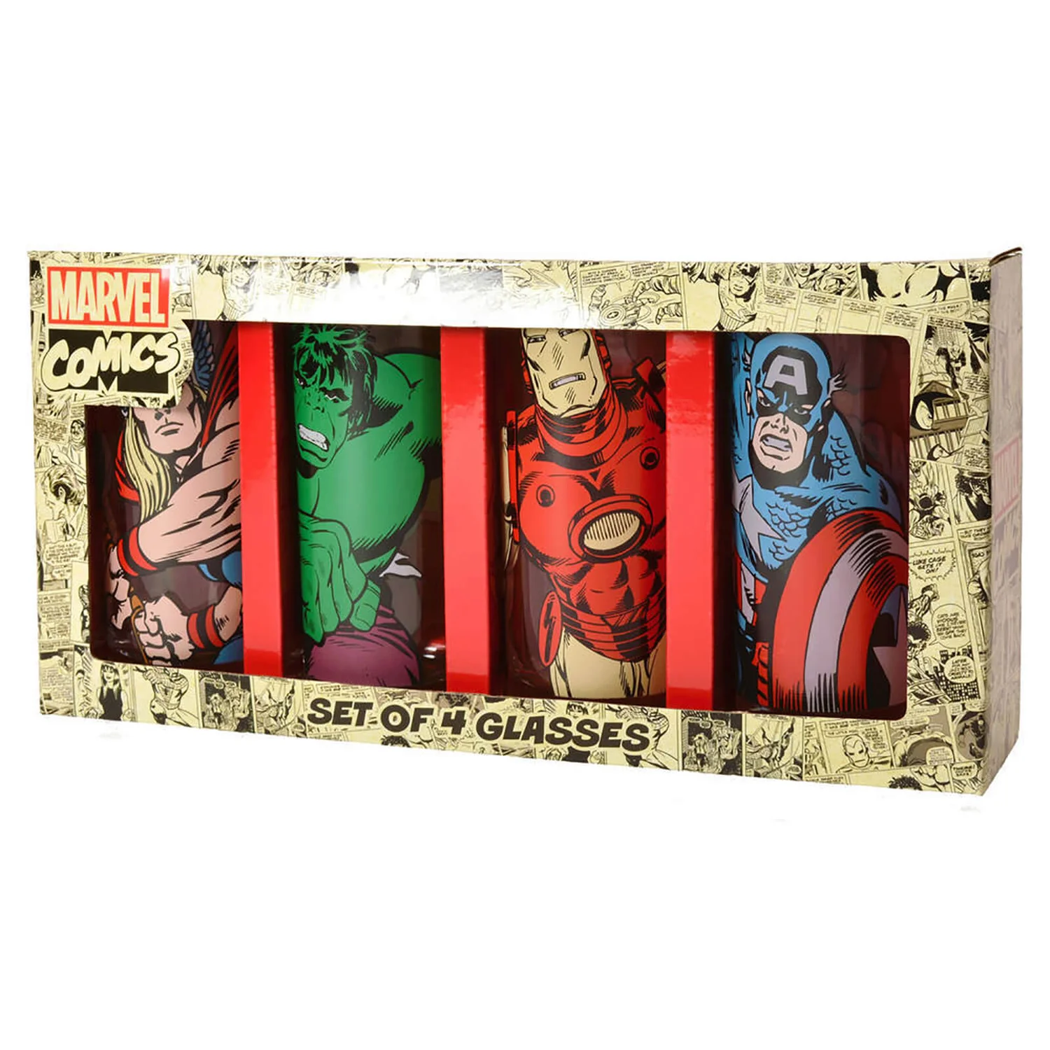 Marvel Characters - 4 Glass Set