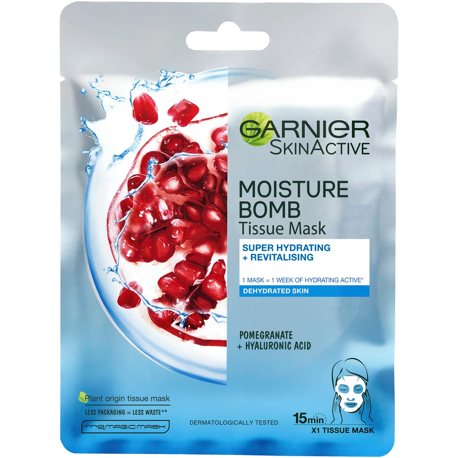 Garnier Moisture Bomb Pomegranate Hydrating Face Sheet Mask -naamio