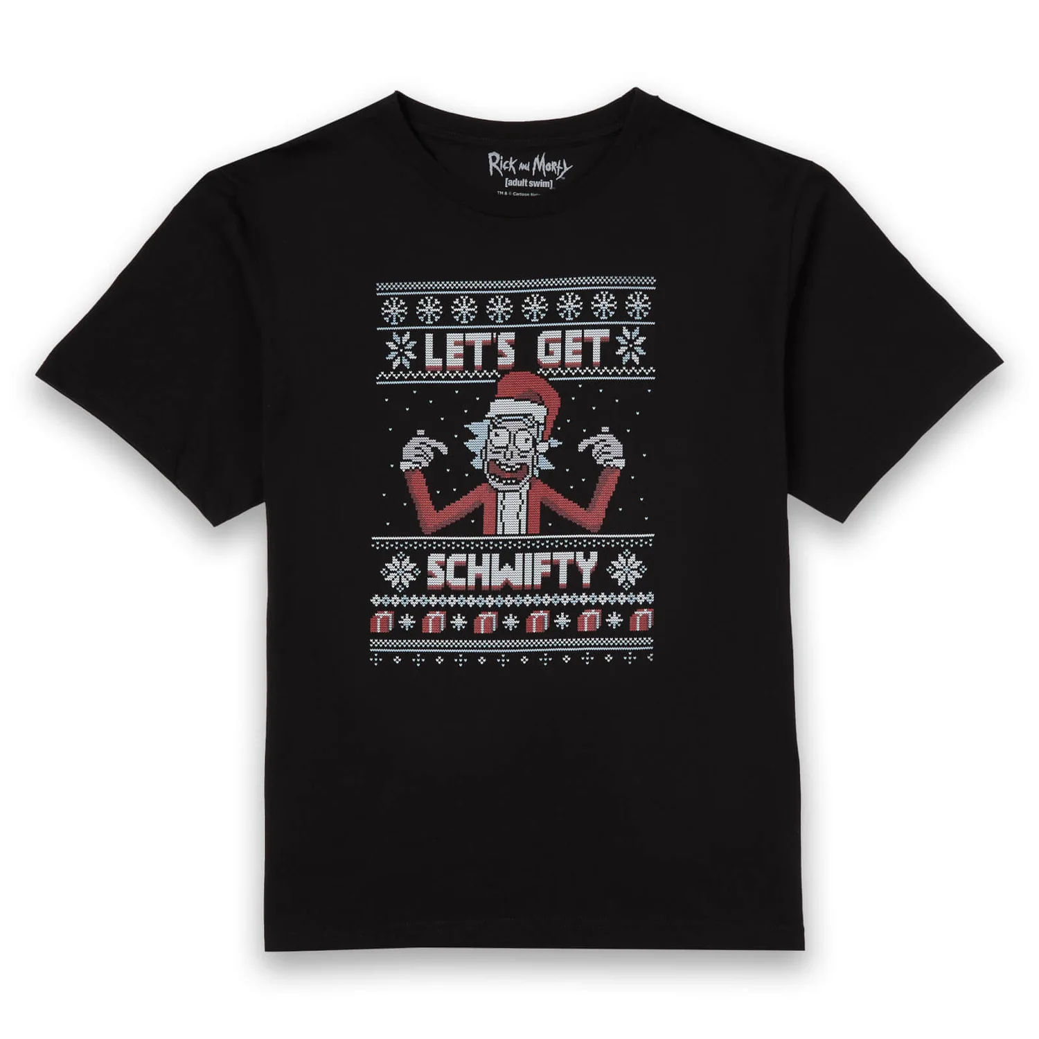 Rick and Morty Christmas Let's Get Schwifty Herren T-Shirt - Schwarz