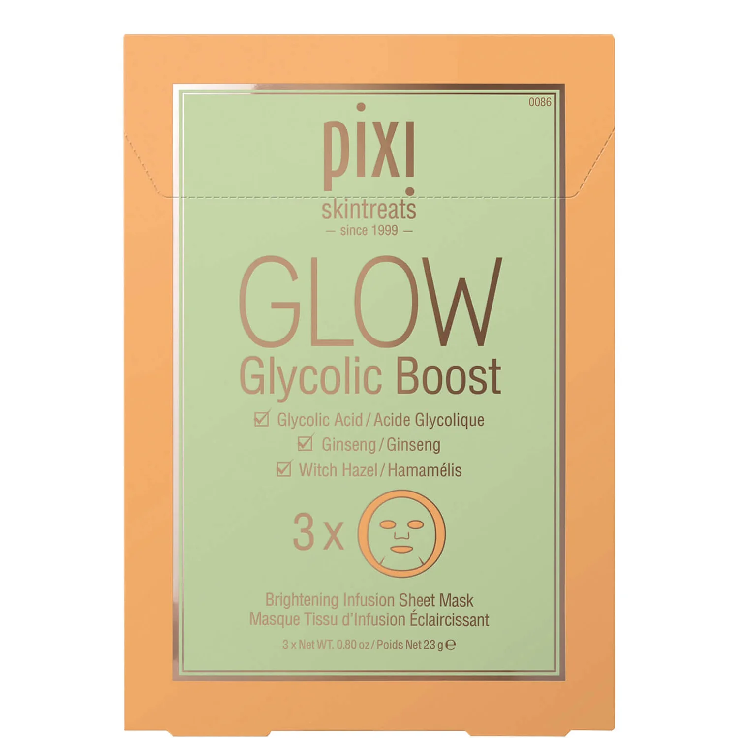 PIXI GLOW Glycolic Acid Boost Sheet Mask (Pack of 3)