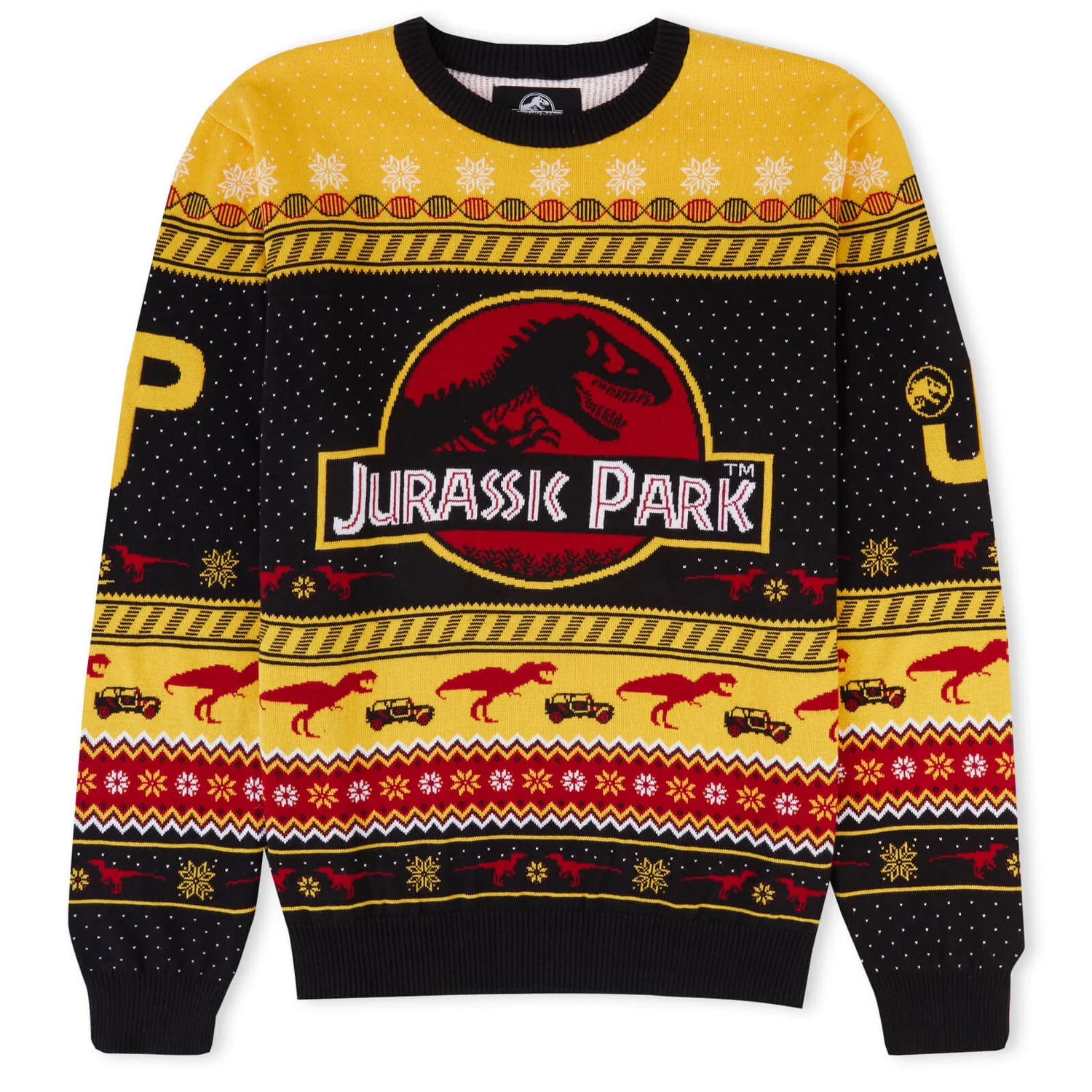 Jurassic Park Christmas Knitted Sweater - Yellow