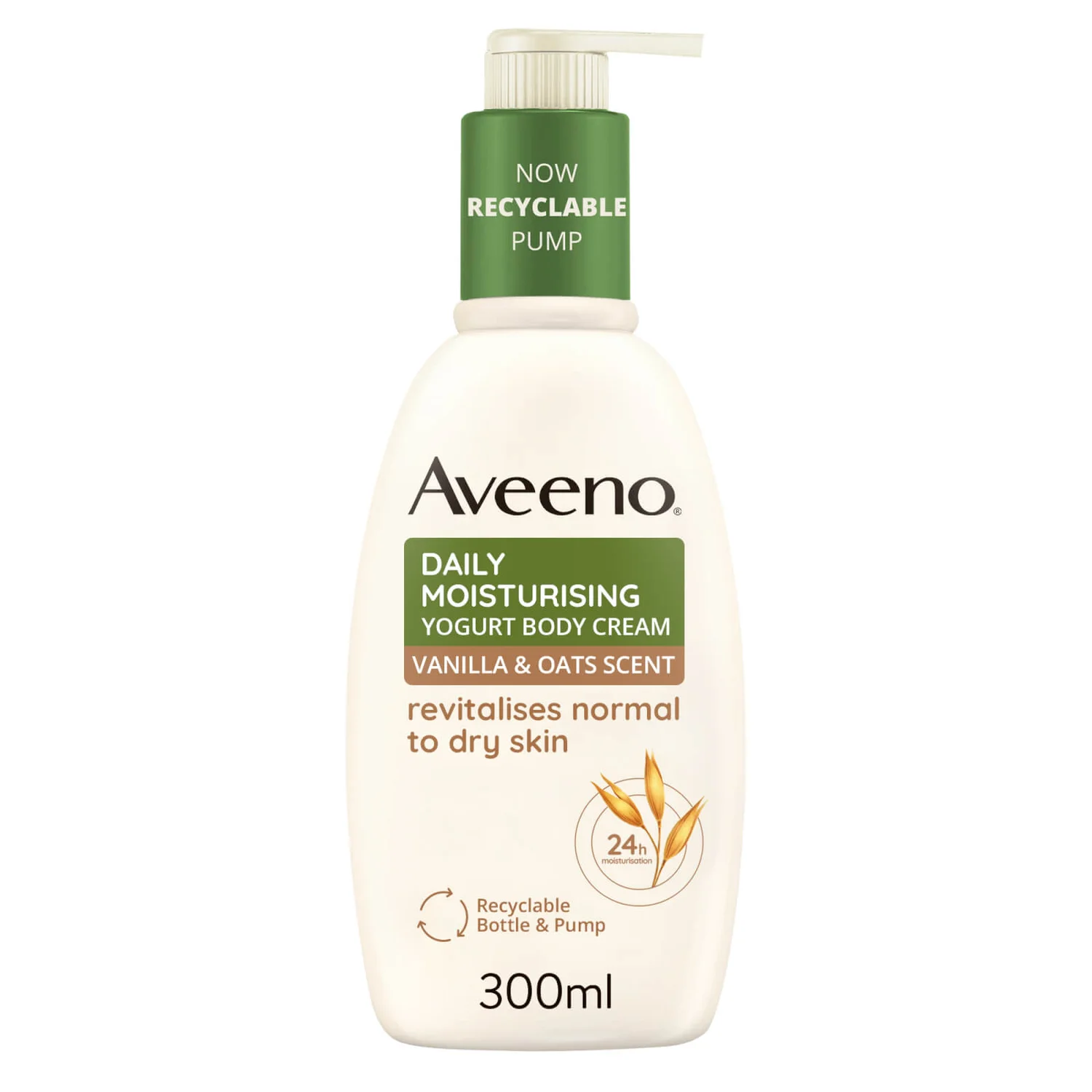 كريم الجسم المرطب بالزبادي للاستخدام اليومي، برائحة الفانيليا والشوفان من Aveeno (300 مل)