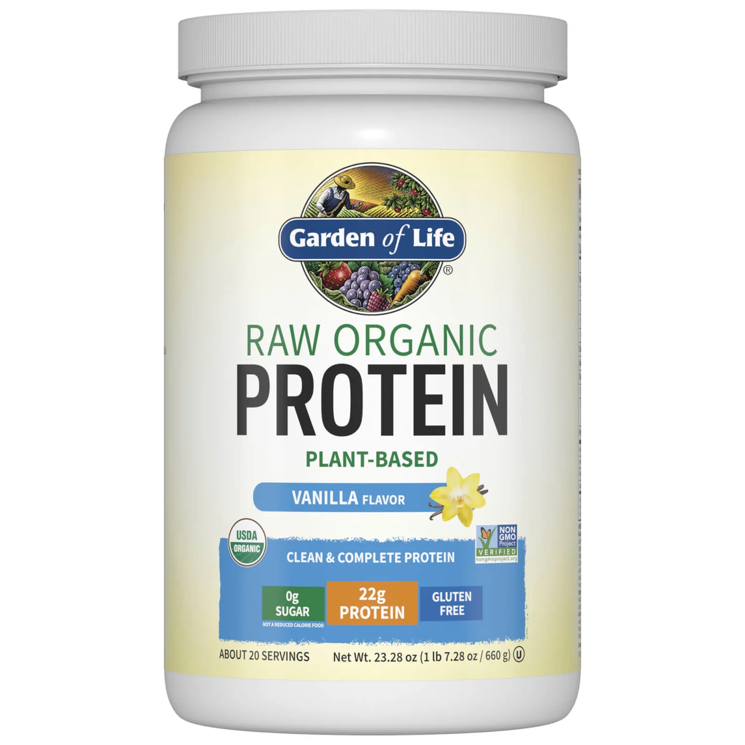 Rauwe biologische proteïne - Vanille - 620 g