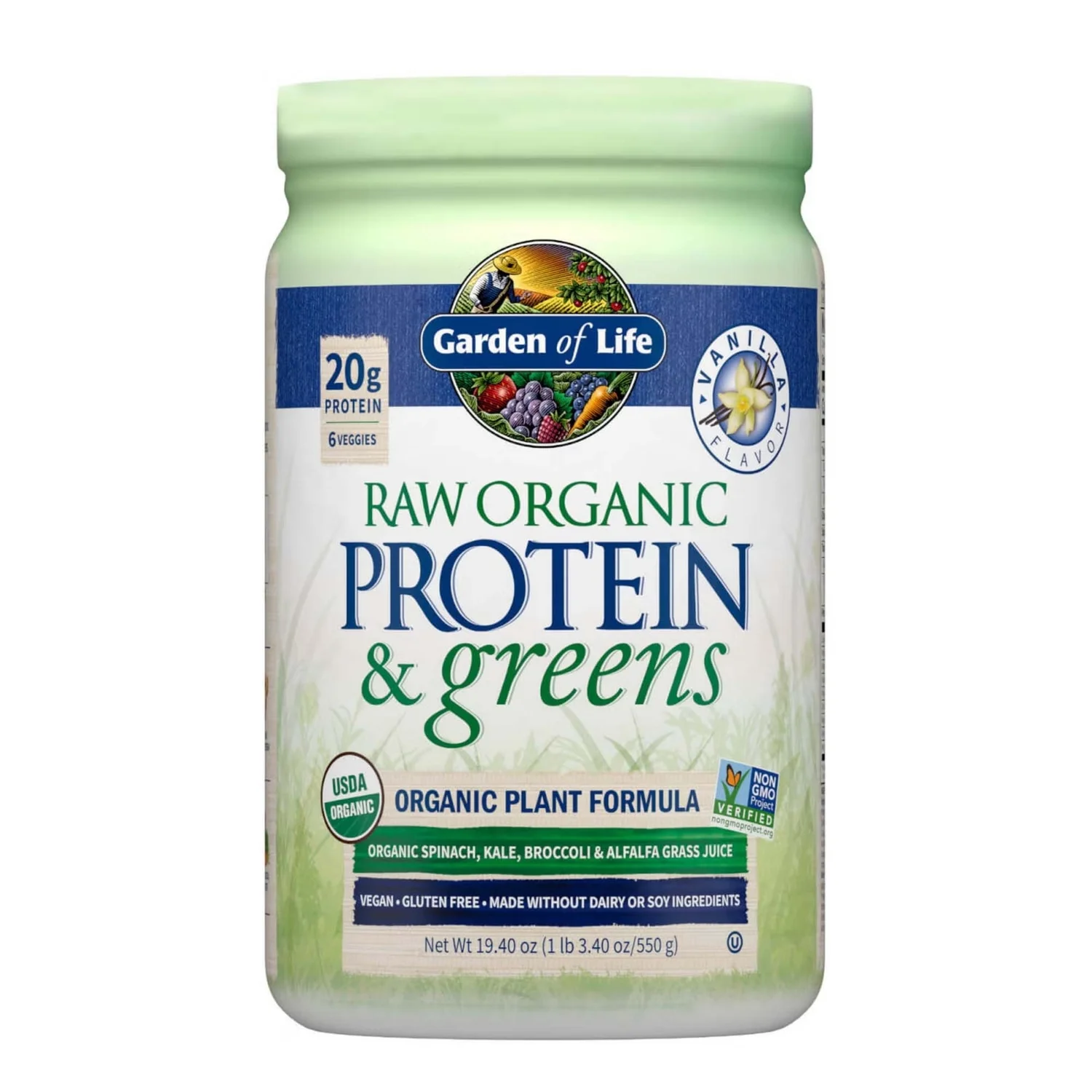Raw Organic Protein and Greens - Vanilla - 550g