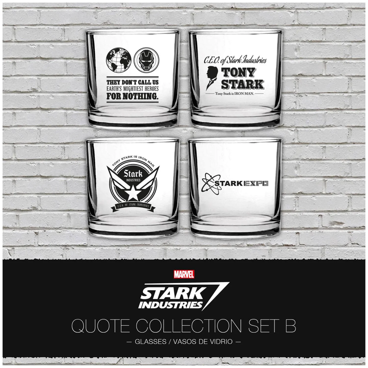 Marvel Iron Man Stark Industries Glas Set 4 pack Set 2