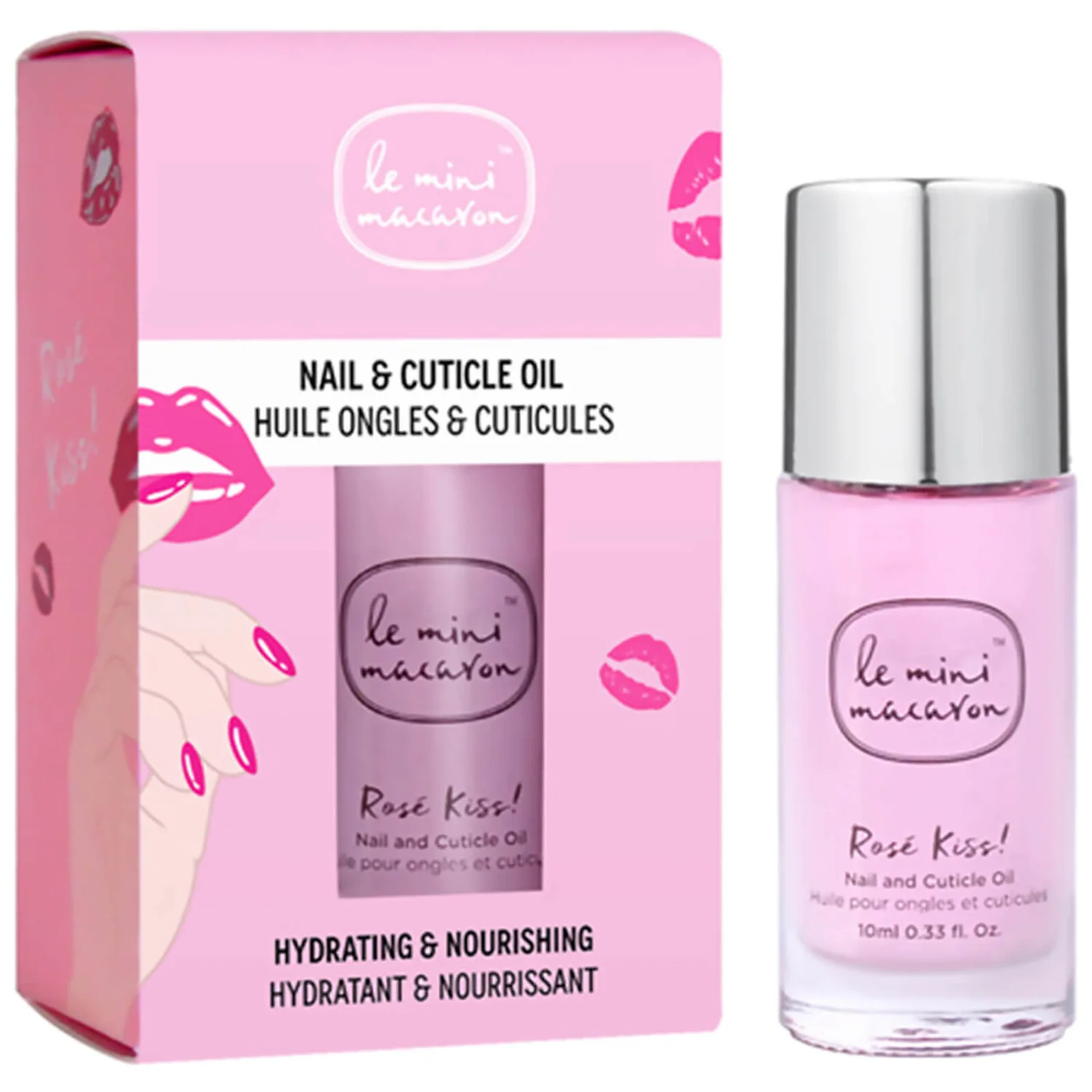 Le Mini Macaron Rosé Kiss Nail & Cuticle Oil 10ml