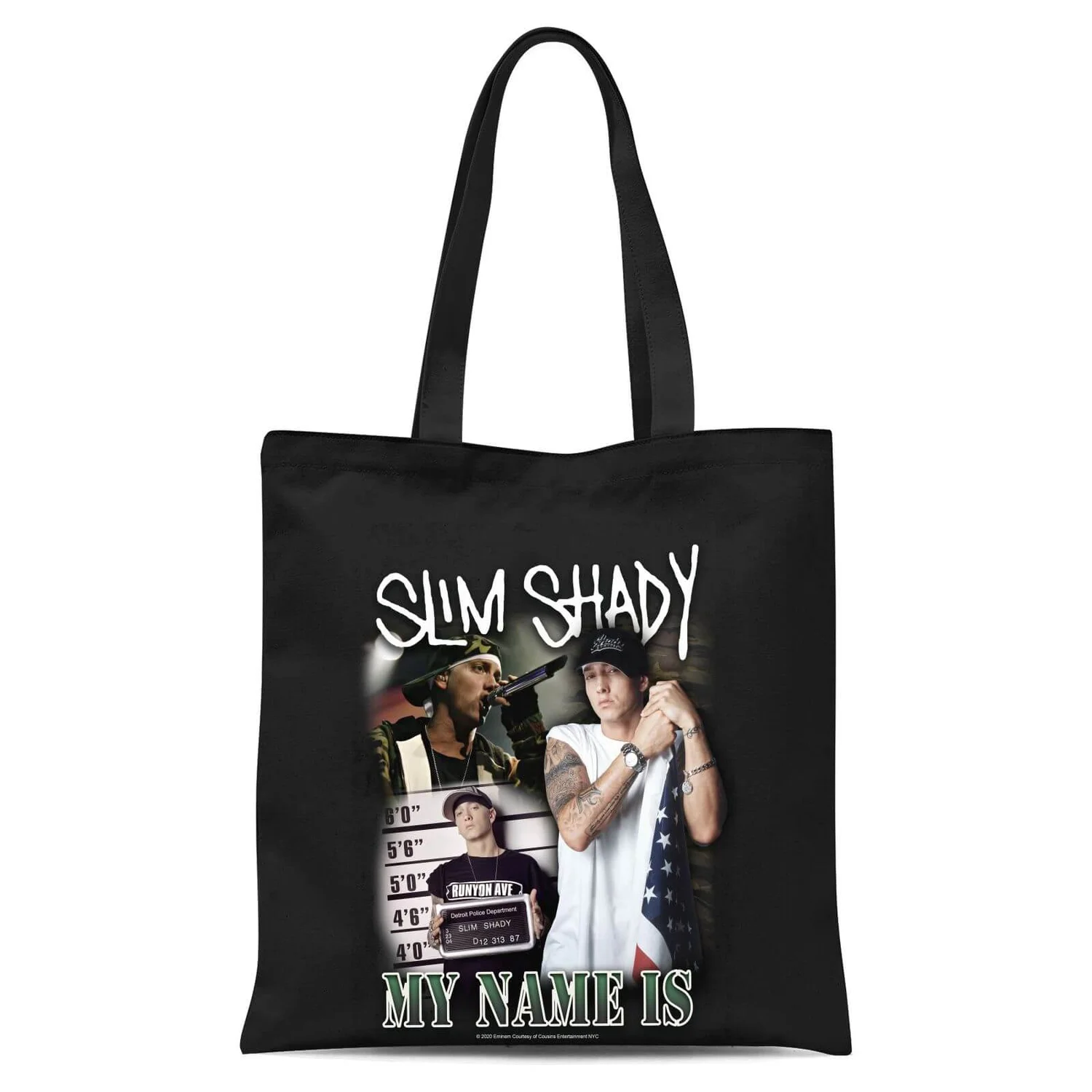 Eminem My Name Is Slim Shady Tote Bag - Black