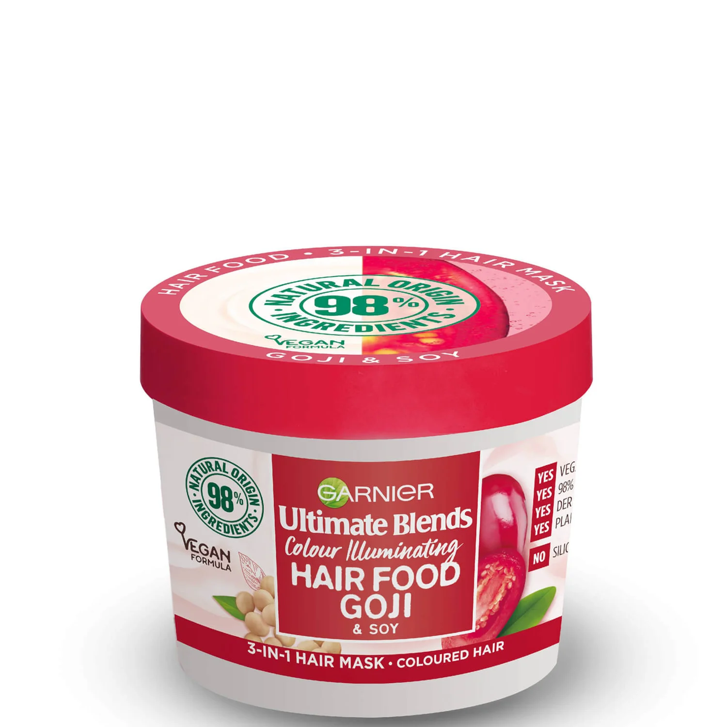 Garnier Ultimate Blends Hair Food Goji 3-in-1 Hair Mask Treatment for Coloured Hair 390ml