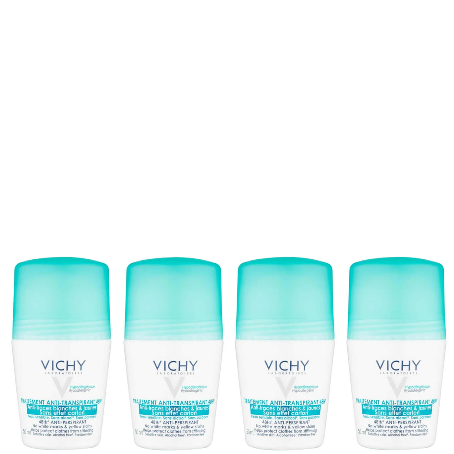 VICHY No Marks Roll-on Deodorant Set 4 x 50ml