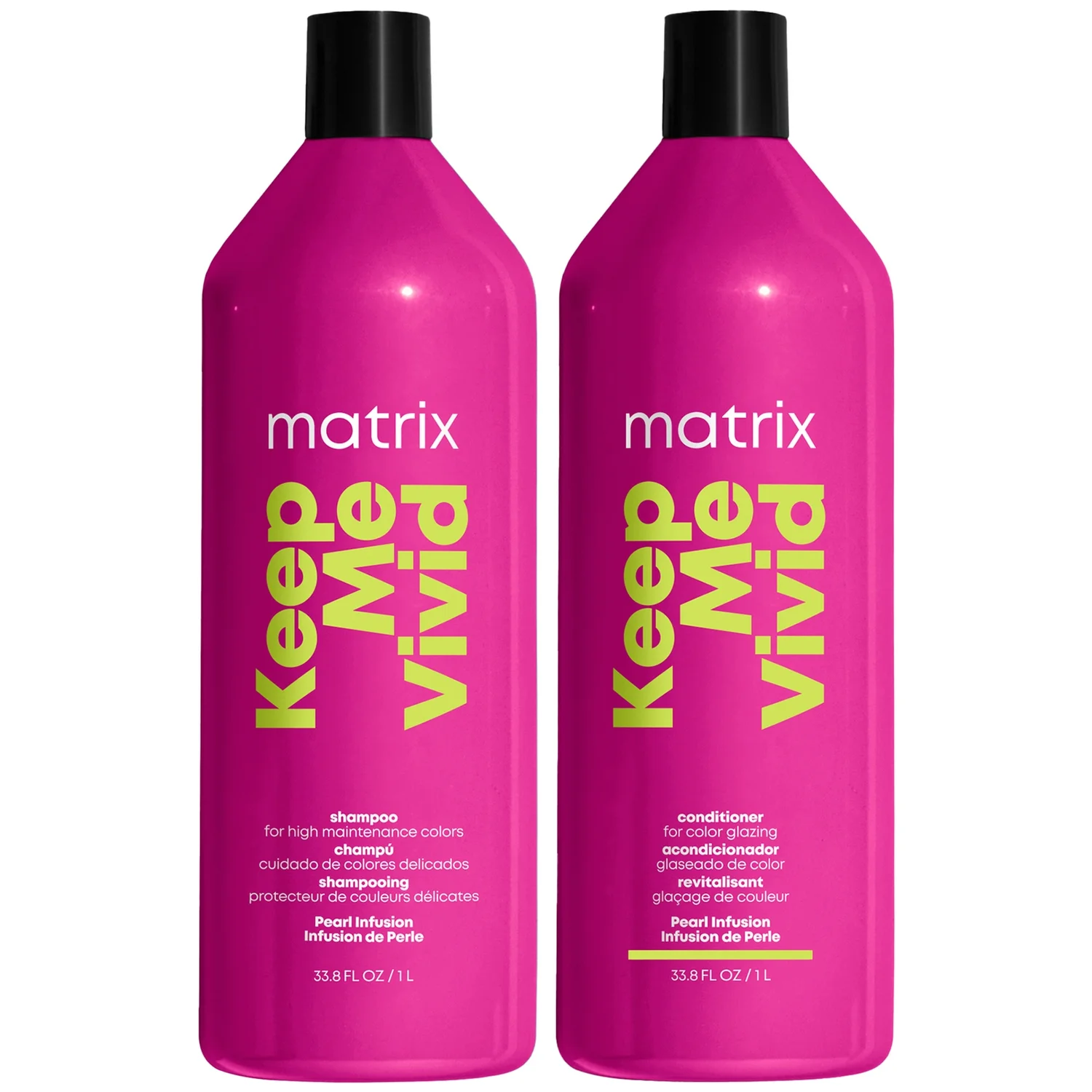 Matrix Keep Me Vivid Colour Protecting Shampoo and Conditioner 1000ml Duo Set for High Maintenance Coloured Hair