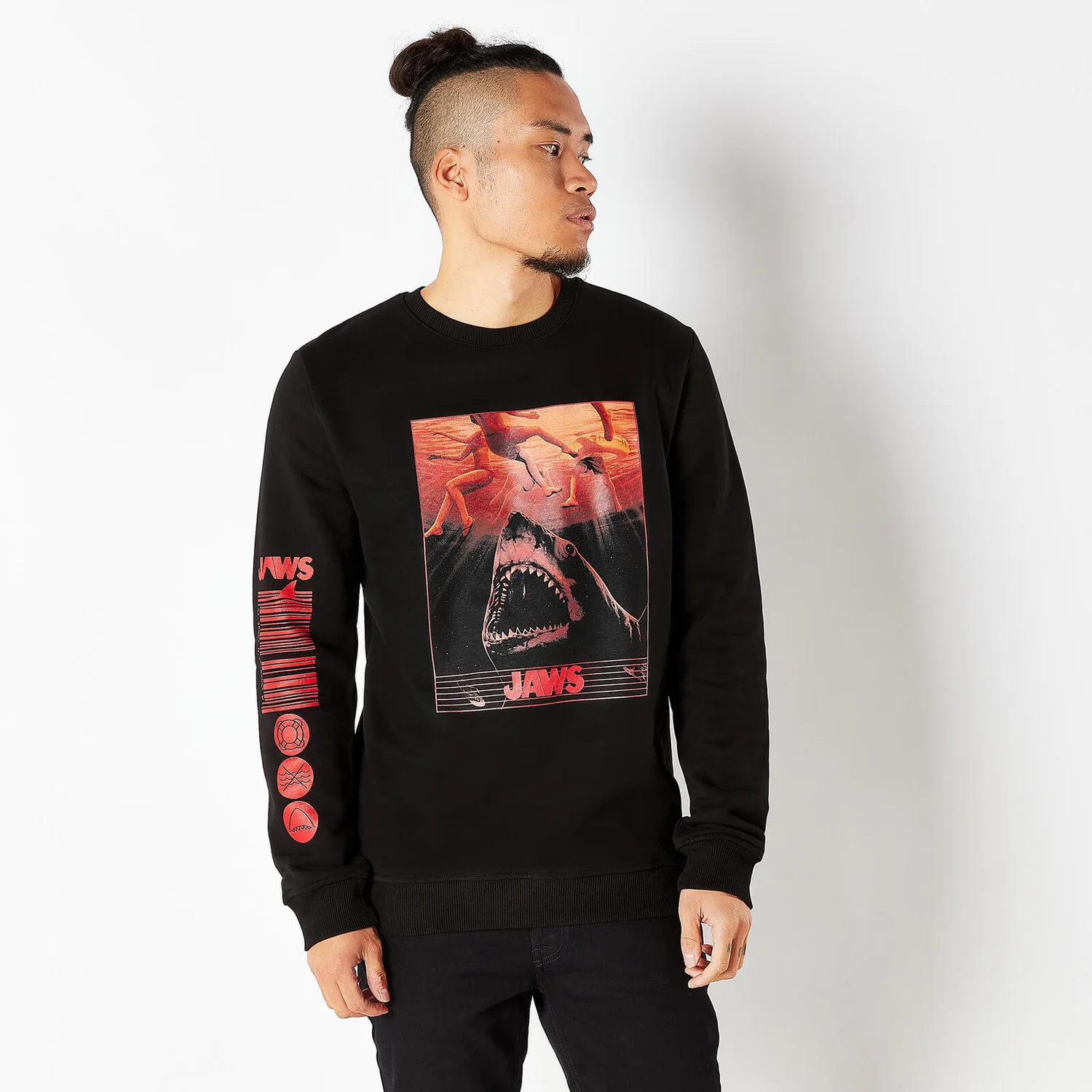 Der weiße Hai Sweatshirt - Schwarz