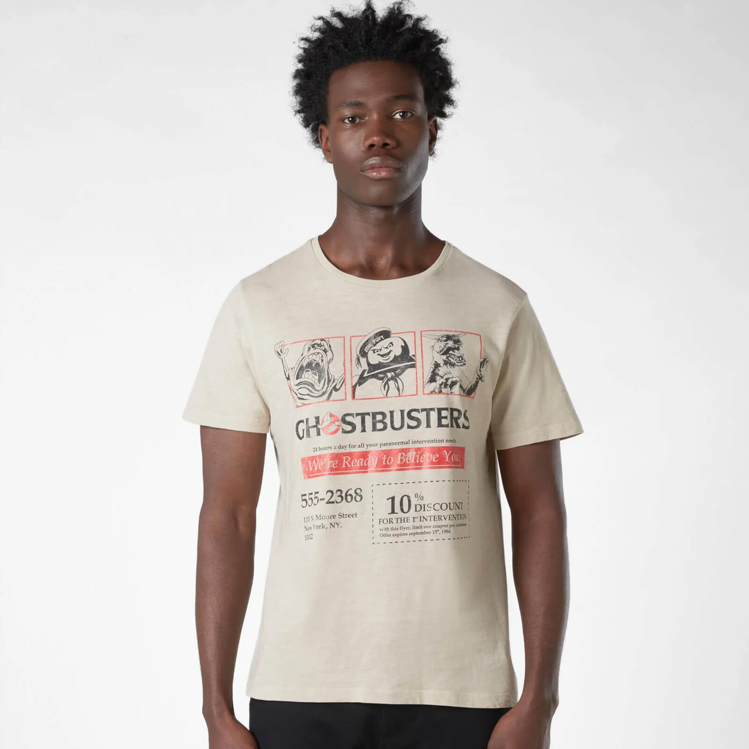 Ghostbusters Flyer Unisex T-Shirt - White Vintage Wash