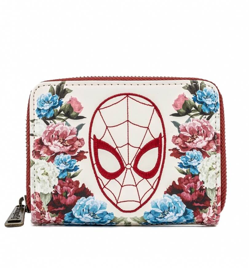 Loungefly Marvel Spiderman Floral Zip Around Wallet