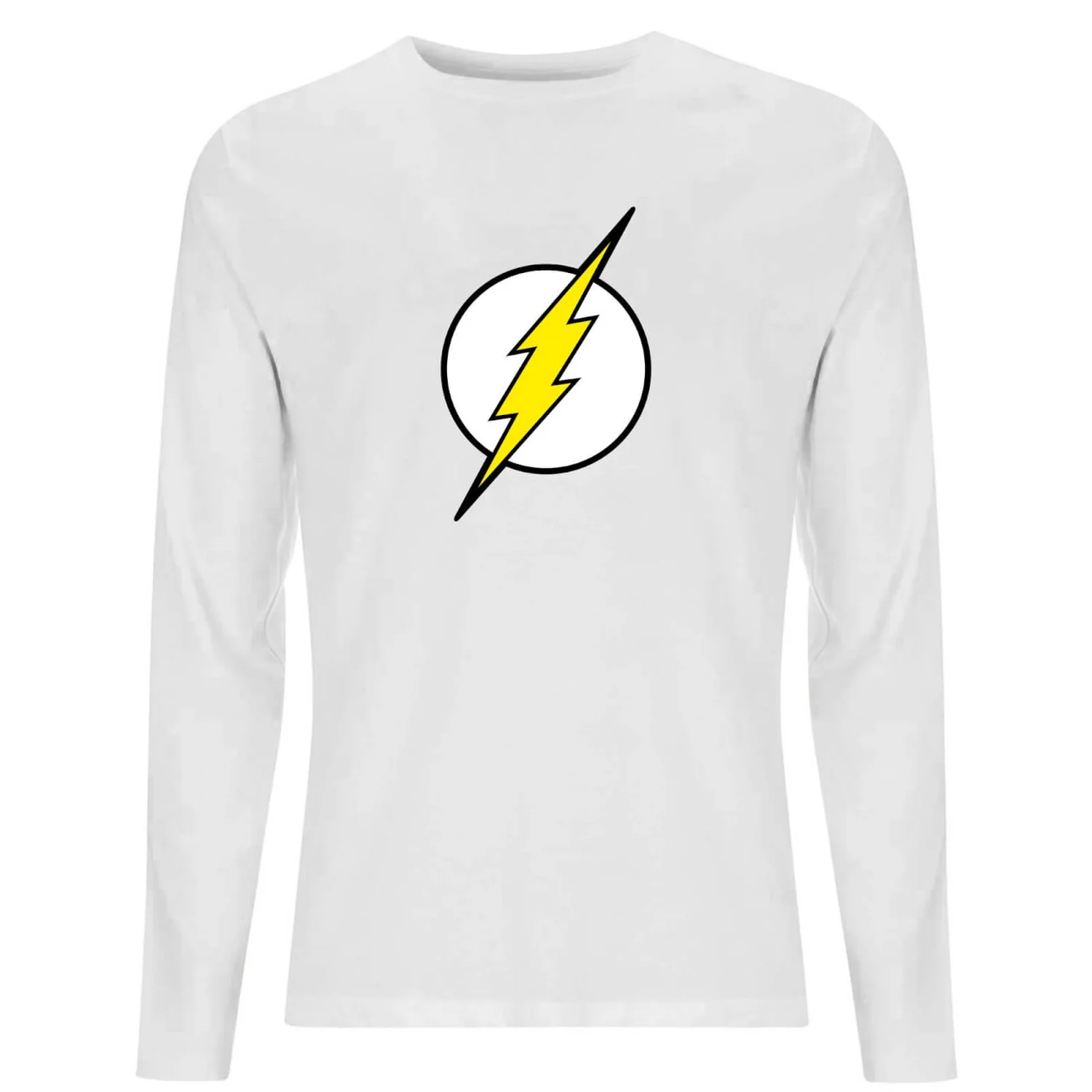 DC Justice League Core Flash Logo Unisex Long Sleeve T-Shirt - White