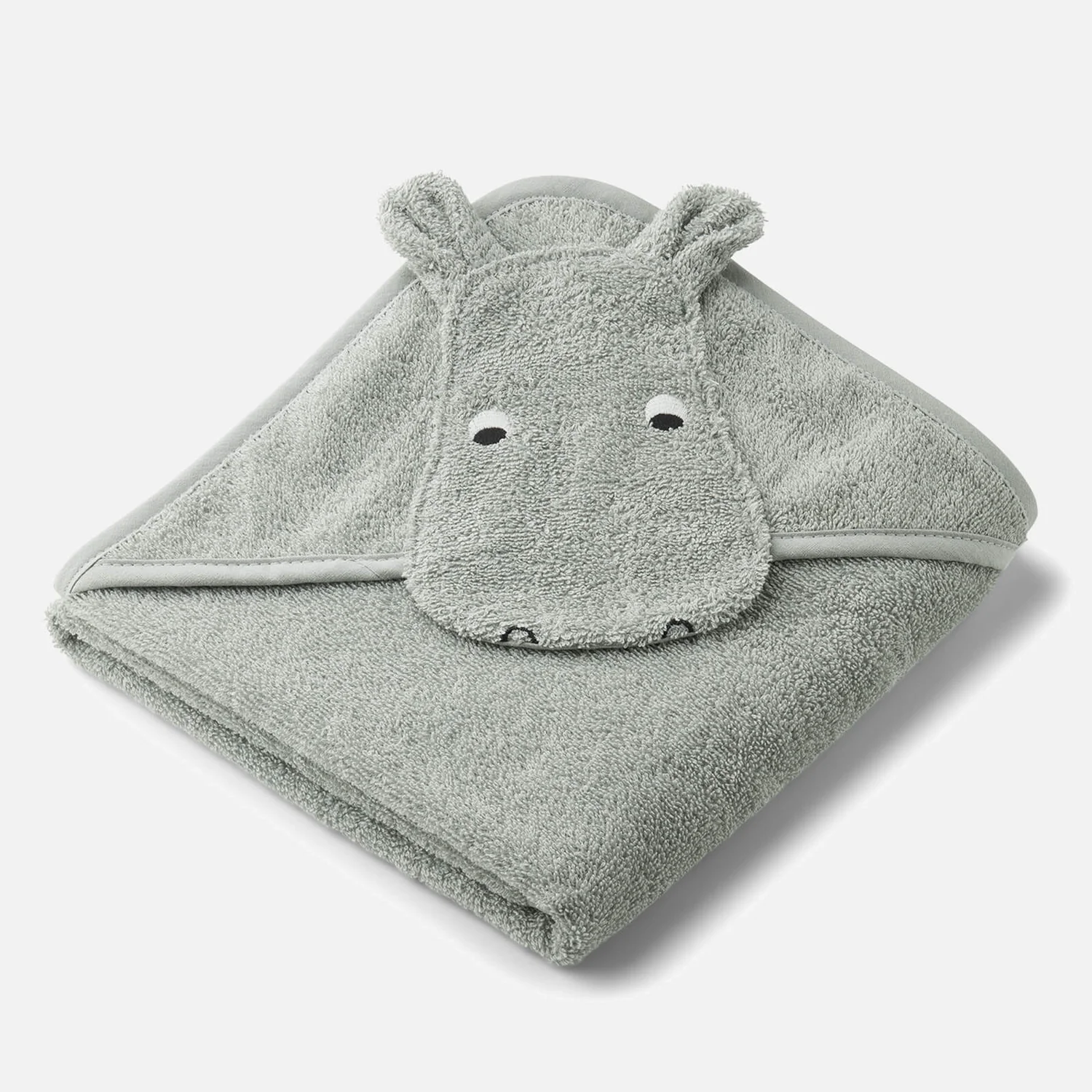 Liewood Albert Baby Hooded Towel - Hippo Dove Blue